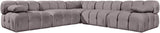 Orin - Velvet Fabric 5 Piece Modular Sectional