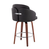 Dahlia - Contemporary Counter Stool (Set of 2) - Walnut Wood