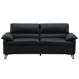 Eilene - Loveseat - Black Top Grain Leather