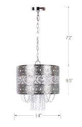 Tangier - Metal Pendant Lamp - Polished Nickel, Clear Crystal