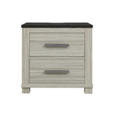Augusta - Nightstand With Top, 2 Drawers, Block Feet - Beige Brown