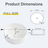 Round Vessel Bathroom Sink Bowl - White