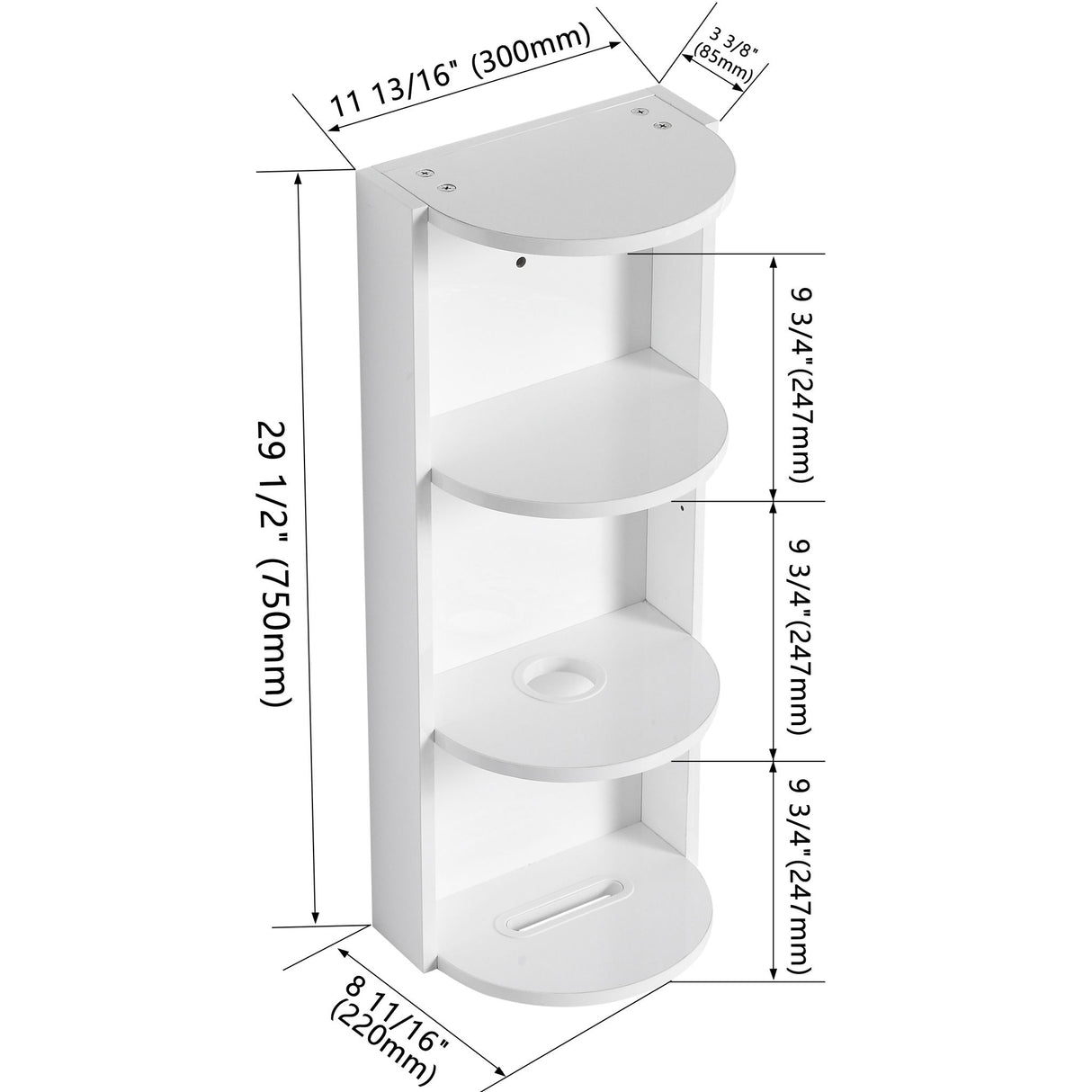 Bathroom Wall Mounted Storage Rack With Float Mounting Design