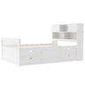 Captain Platform Bed Frame With Bookcase Headboard, 4 Drawers, Storage Shelves
