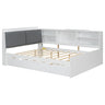 Platform Bed With Trundle, Shelves, And Storage Headboard