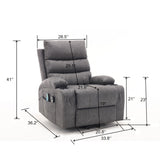 Large Size Electric Power Lift Recliner Chair Sofa With 8 Point Vibration Massage And Lumbar Heat