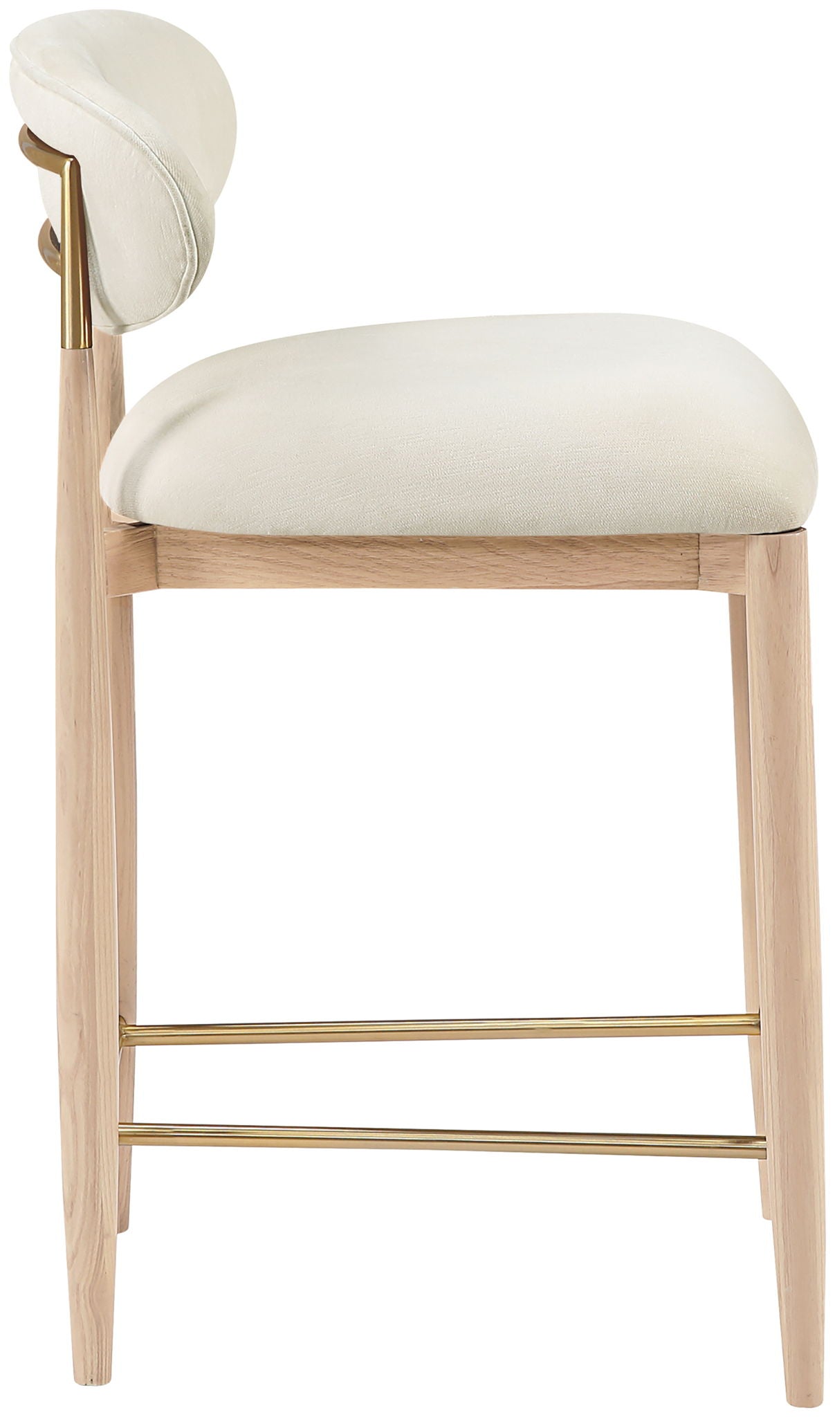 Riccio - Fabric Stool - Natural Frame