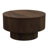 Modern Circular Coffee Table With Stripe Design And Storage Space