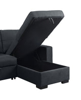 Lucas - Sleeper Sectional Sofa With Reversible Storage Chaise - Dark Gray