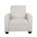 Contemporary Recliner Chair With Push Back Function And Birchwood Legs