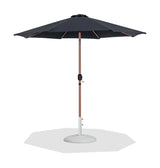 Fiji - Aluminum Patio Umbrella With Round White And Teak Base