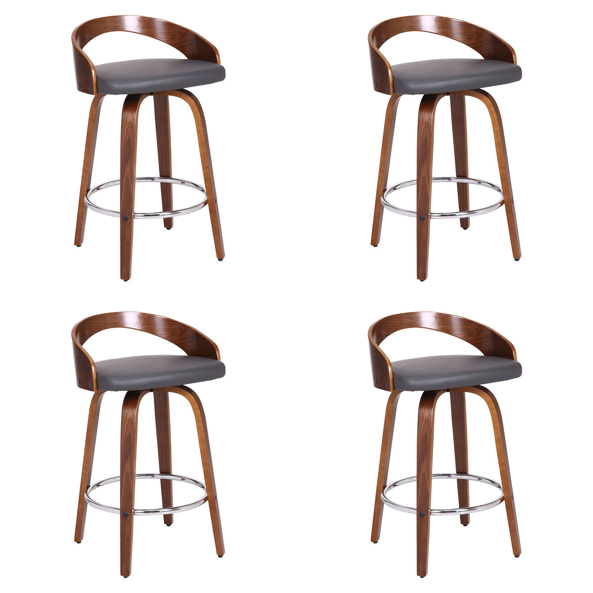 Sonia - 26" Counter Height Swivel Bar Stool - Walnut Wood