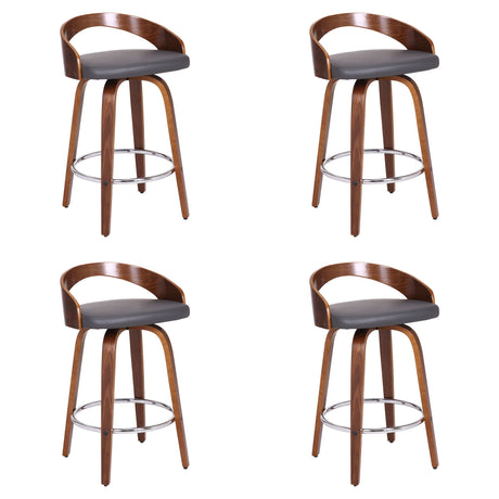 Sonia - 26" Counter Height Swivel Bar Stool - Walnut Wood