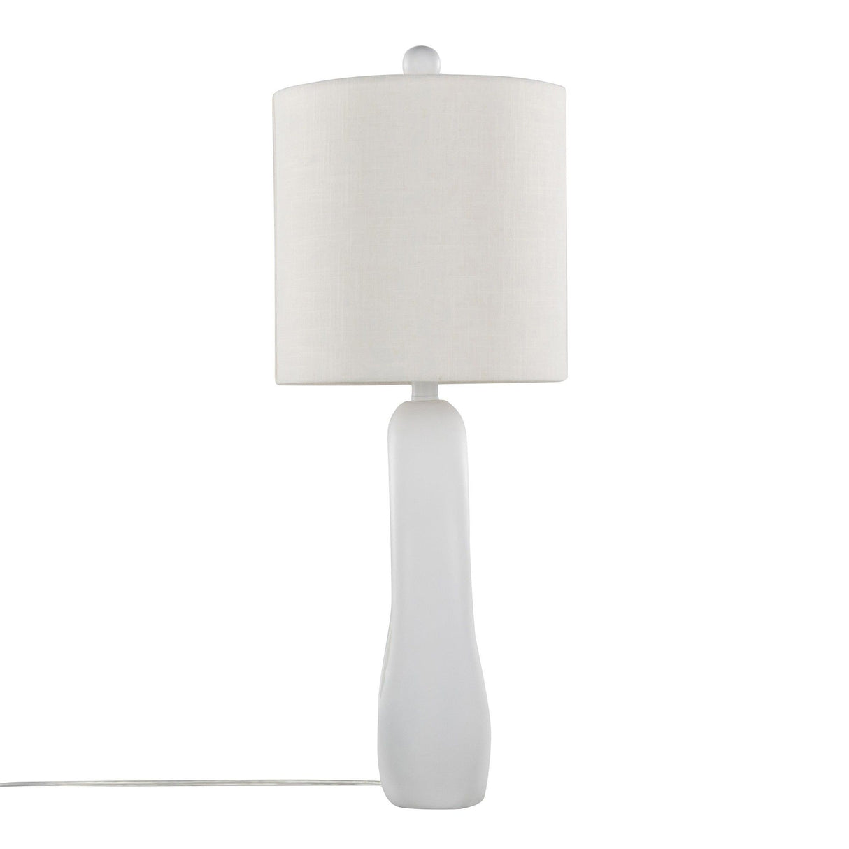 Pearl - 29" Polyresin Table Lamp (Set of 2) - Matte White Poly, Natural Shell And White Linen Shade from Grandview Gallery