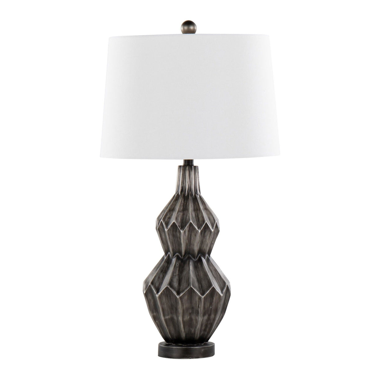Astro - Poly Table Lamp - Brushed Black Silver, White Linen