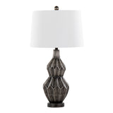 Astro - Poly Table Lamp - Brushed Black Silver, White Linen