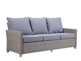 Greeley - 4 Piece Patio Sofa Set - Gray Fabric & Gray