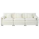 Modern Chenille Oversized Deep Seat Sectional Sofa With Pillows