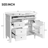 Bathroom Vanity With Top Sink, 2 Drawers And Tip Out Drawer