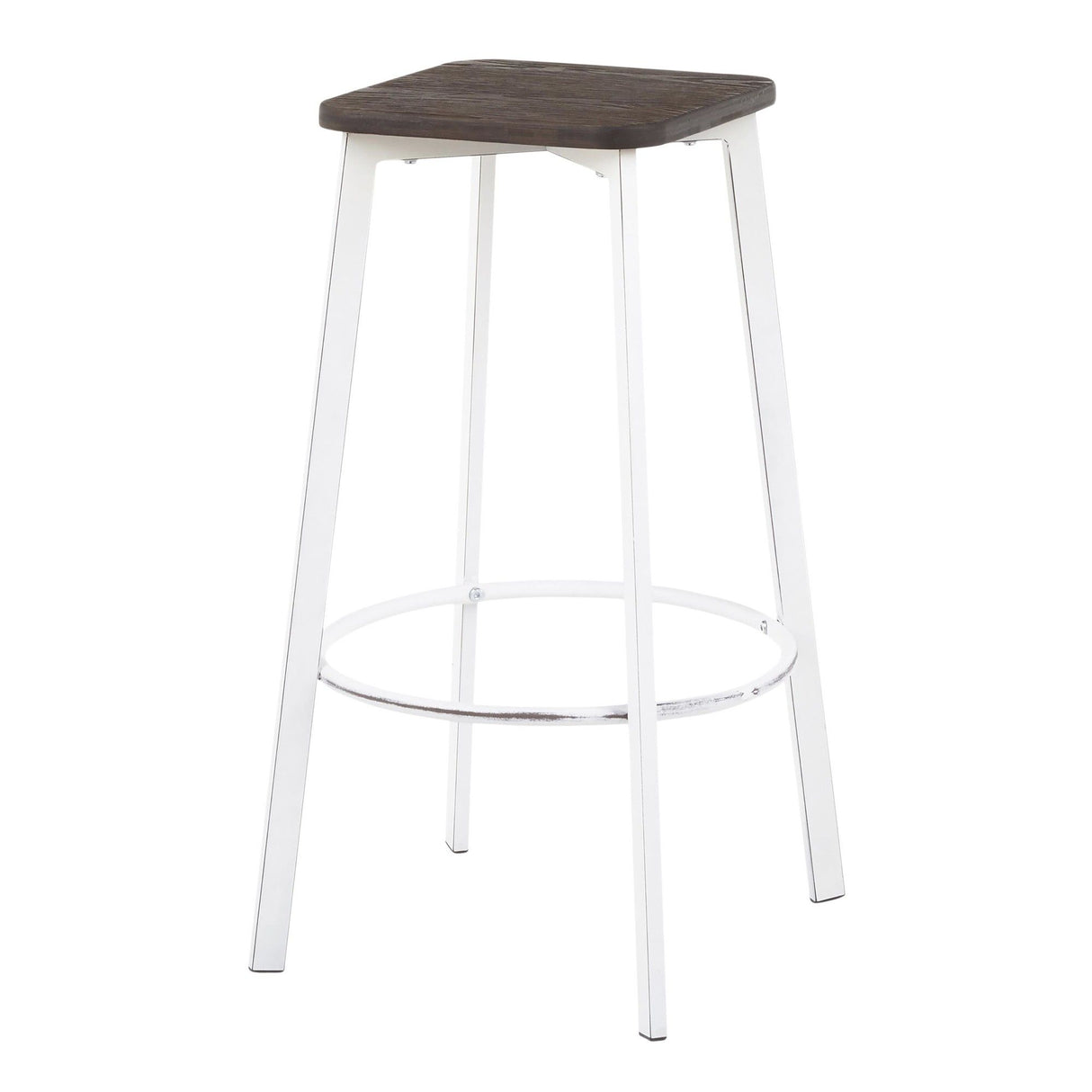 Clara - Industrial Square Barstool (Set of 2) - Wood-Pressed Grain Bamboo