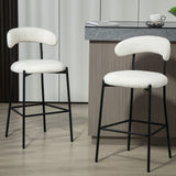 Counter Height Bar Stools With Powder Coating Base And Footrest