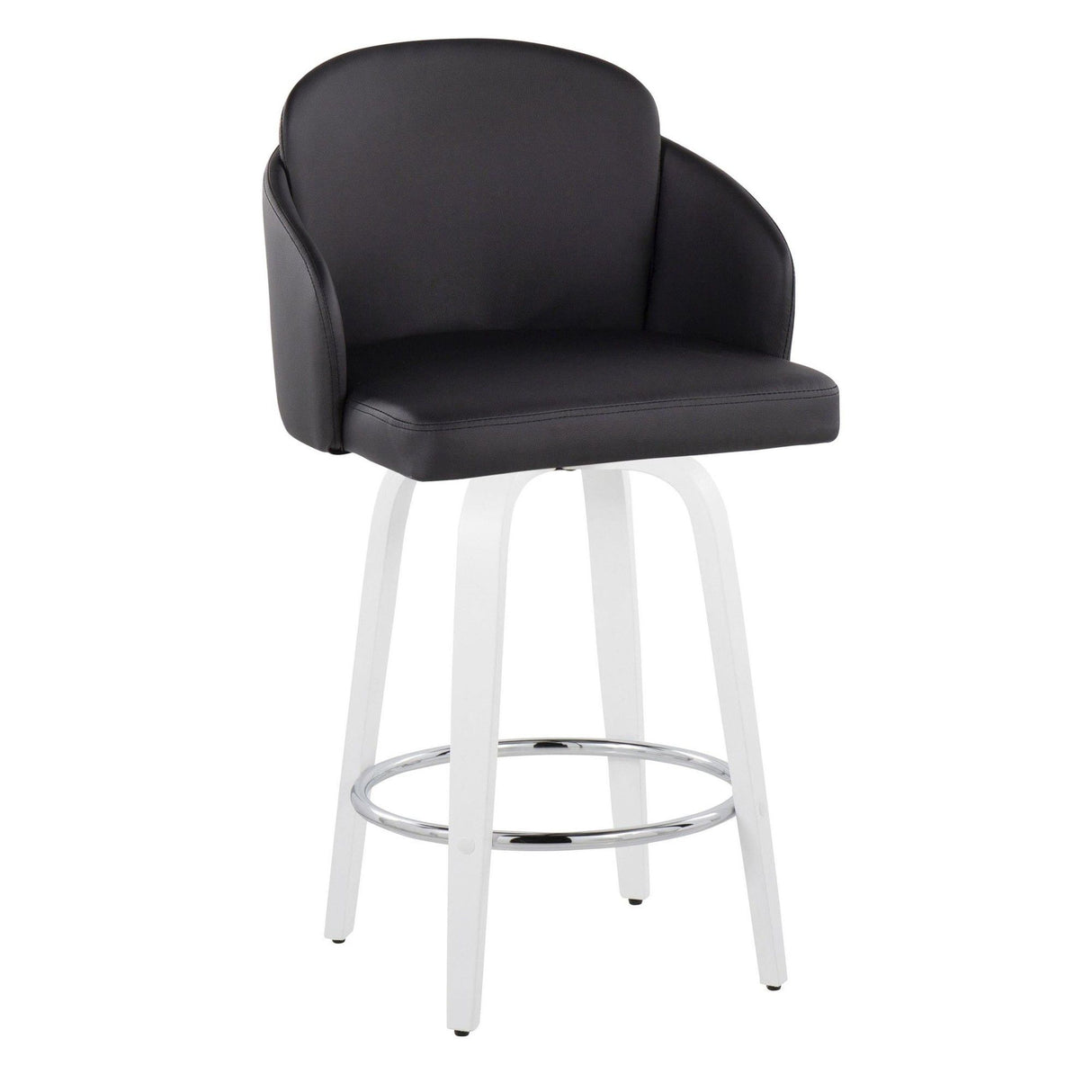 Cinch - Contemporary Fixed-Height Swivel Counter Stool (Set of 2) - White Wood