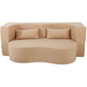 2 In 1 Convertible Full Size Folding Loveseat Couch With Soft Teddy Fabric