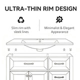 Basin Sink With 2" Thick Rim, Triple Faucet Holes, Sink Only