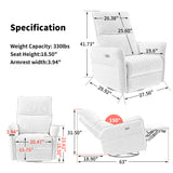 29.92" 270 Power Swivel Rocker Recliner Chair, Electric Glider Reclining Sofa With USB Ports, Power Swivel Glider, Rocking Chair Nursery Recliners For Living Room Bedroom