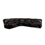 Saul - Power Motion Sectional Sofa - Black Leather-Aire