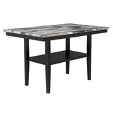 Counter Dining Table With Storage Bottom Shelf For Kitchen - Black
