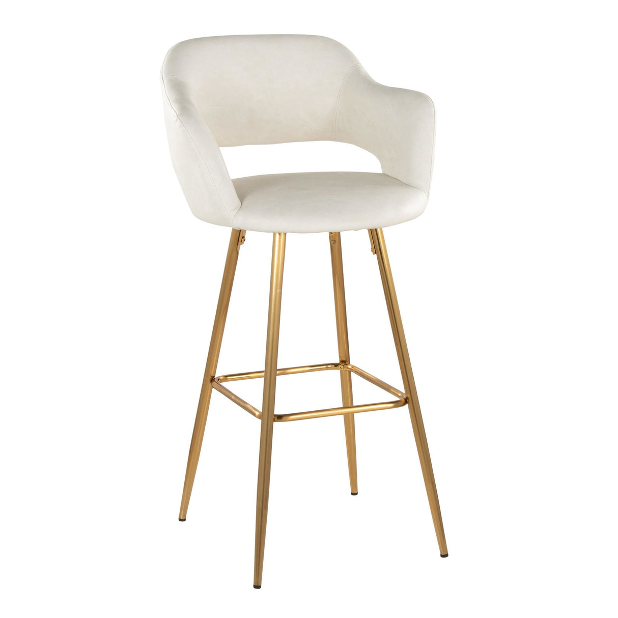 Margarite - 30" Fixed-Height Barstool - Gold Metal (Set of 2)