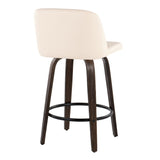 Toriano - 26" Fixed-Height Counter Stool (Set of 2) - Walnut & Black Base