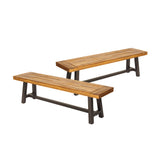 Tranquilizer - Outdoor Acacia Wood Bench With Slat Panel Design
