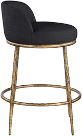 Ferro - Upholstered Counter Stool With Brushed Gold Base