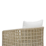 Driftbay - Outdoor Club Chair And Ottoman Set - White / Natural