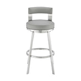 Flynn - Swivel Bar Stool - Brushed Steel