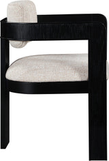 Sacha - Linen Dining Chair With Black Base (Set of 2)
