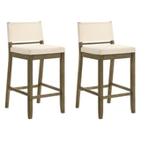 Yaneli - Contemporary Natural Wood Bar Height Kitchen Bar Stool