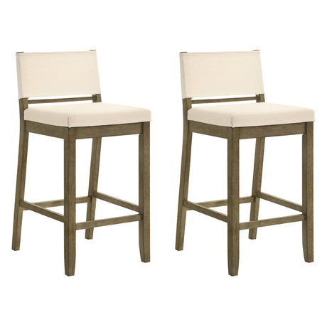 Yaneli - Contemporary Natural Wood Bar Height Kitchen Bar Stool