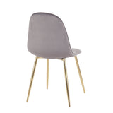 Pebble - Contemporary Chair (Set of 2) - Gold Steel, Velvet