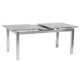 Ivan - Extension Dining Table Tempered Glass Top - Brushed Silver / Gray