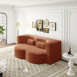 Convertible Plush Corduroy Foam-Filled Sleeper Sofa Bed With 2 Pillows
