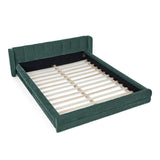 Modern Upholstered Bed Frame With Thick Chenille Fabric And Headboard