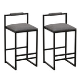 Elegant Bar Stool Set With Backrest And Footrest, Counter Height (Set of 2)