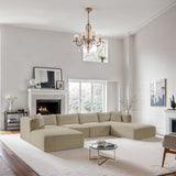 Shaggy - 6 Piece Modular Sectional With 2 Ottomans