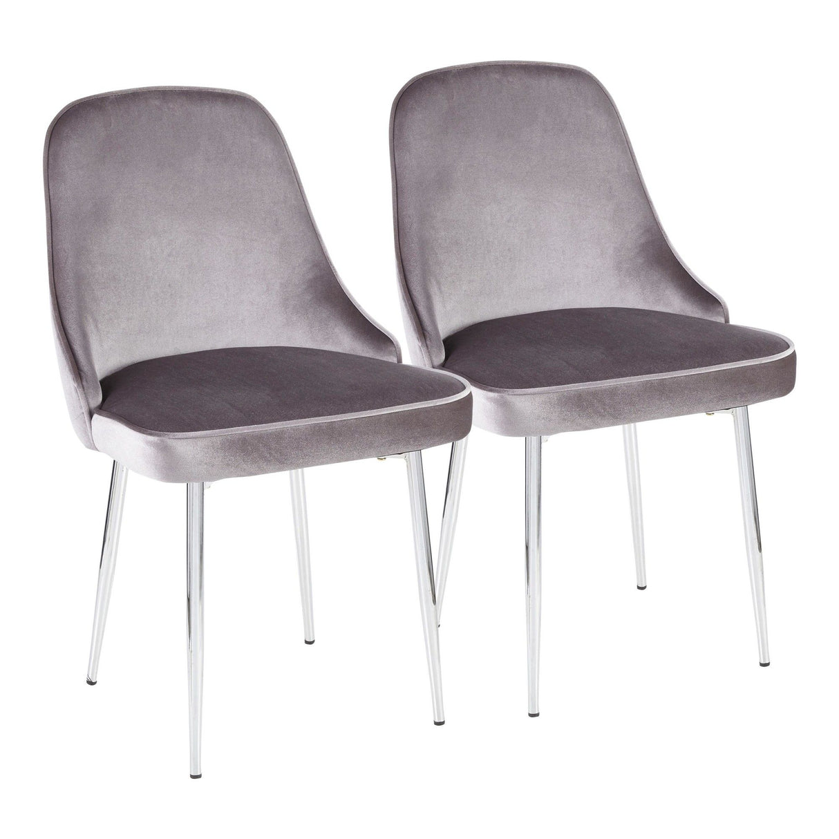 Marcel - Contemporary Dining Chair (Set of 2) - Chrome Frame