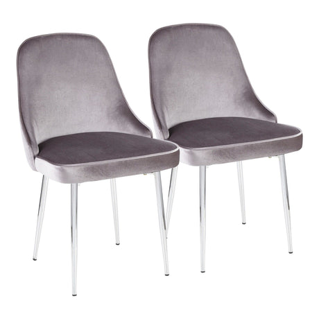 Marcel - Contemporary Dining Chair (Set of 2) - Chrome Frame