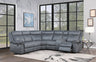 Dollum - Two Tone Nubuck Manual Recliner Sectional Sofa With USB Port Cupholder Console