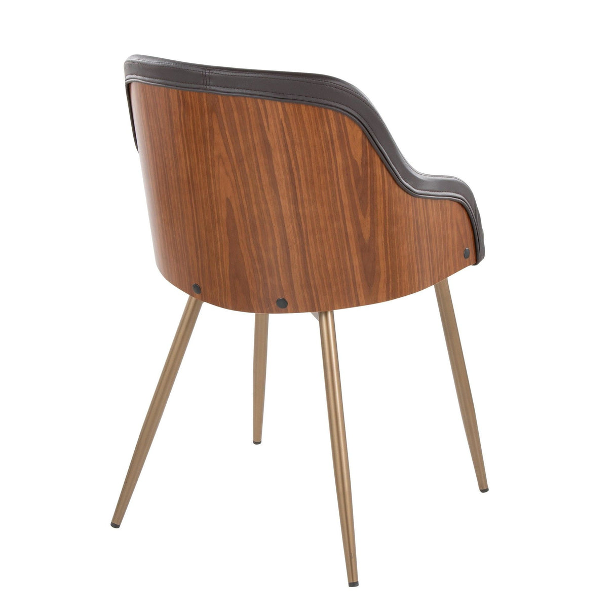 Bacci - Chair (Set of 2) - Antique Copper Metal, Walnut Wood